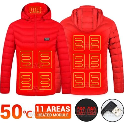 11 Area Electric Heated Jacket Thermal Warm Clothes Motorbike Motorcycle Jacket Usb Heated Vest Moto Riding Coat Autumn Winter