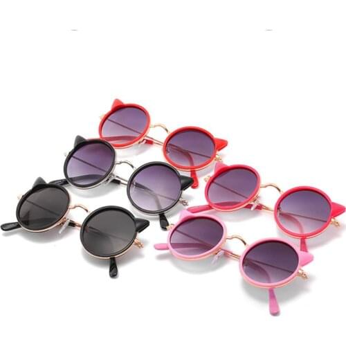 Cartoon Child alloy Cat Ear Baby Sunglasses Uv400 Fashion Cute Child Sunglasses Sunglasses Boys Girls Oculos De Sol Feminino