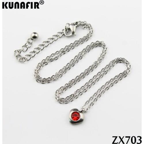 16"-18" 4mm rhinestone heart pendant steel color chains stainless steel necklace fashion Jewelry male necklace chains ZX703