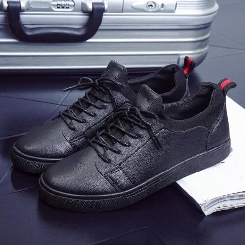 New White Black Shoes Men Shoes Fashion Male Sneakers Casual Street pu leather Men Shoes Brand Man Footwear ST473