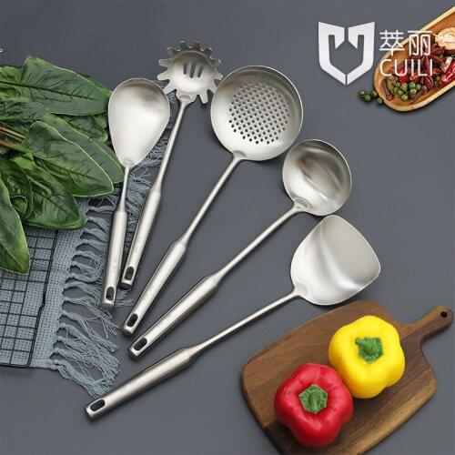 Stainless Steel Cooking Tools Set Spatula Heat-resistant Handle Soup Spoon Non-stick Special Cooking Shovel Turner Kitchen Tools
