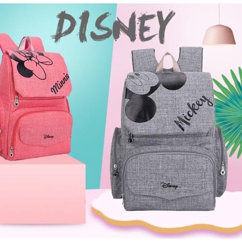 Genuine Disney Baby Diaper Bags for Mom Mummy Mickey Minnie Backpack Diaper Wet Bags Stroller Bag Handbags Maternity Backpack
