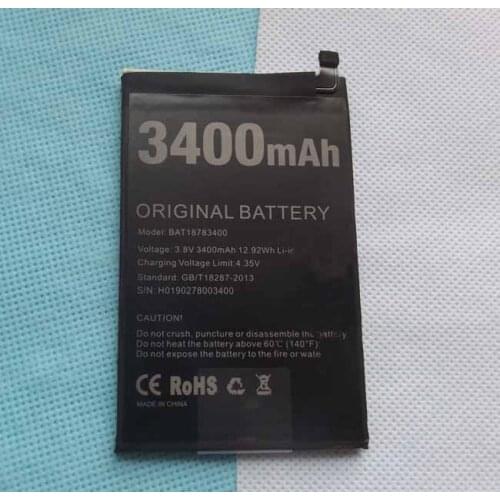 Original Doogee Y8 phone battery 3400mah 3.8V for DOOGEE Y8 3GB RAM 16GB ROM Android 9.0 Smartphone 6.1"FHD 19:9 Display