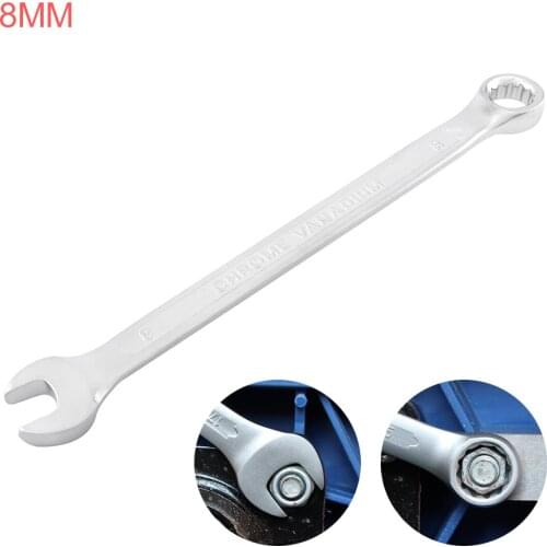 Practical 8MM Dual Heads Ratchet Wrench Dual-use Wrench Combination Spanner Open Ends and Plum End Spanner for Repairing