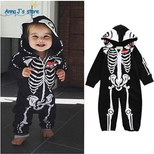 Puseky 0-24 M Newborn Baby Sliders With Long Sleeve Halloween Clothing Zipper Bebes Cotton Jumpsuit Playsuit One Pieces PPY-219