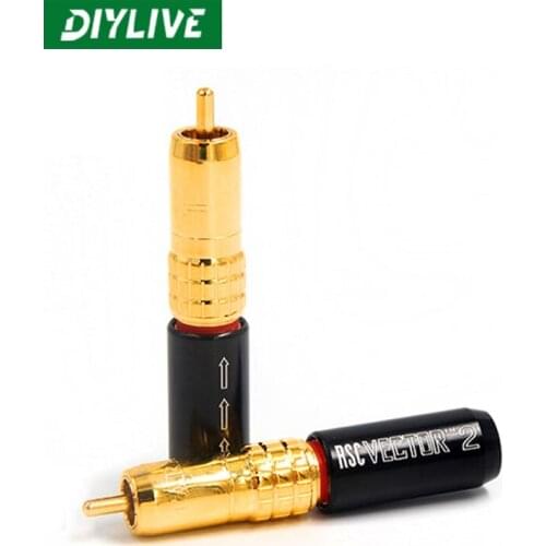 DIYLIVE Super time and space pure copper HIFI cable plug connector AV audio video welding head RCA lotus head