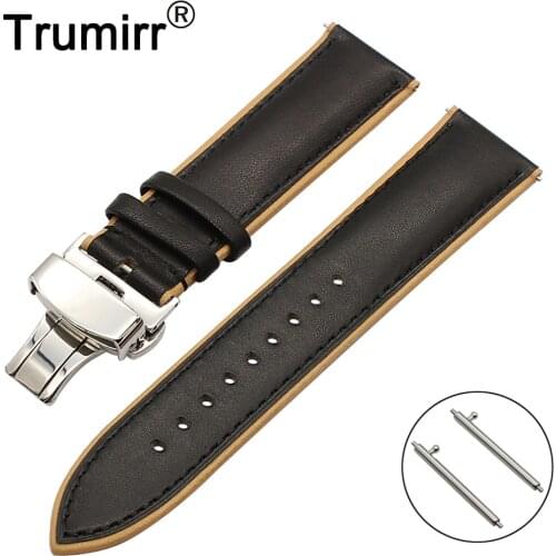 22mm France Genuine Leather Watchband Double Color Strap for Frederique Constant Jacques Lemans Orient Watch Band Wrist Bracelet