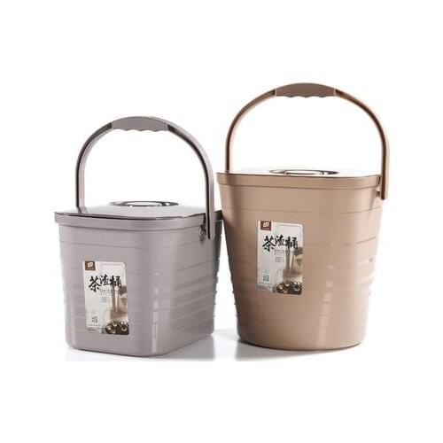 With Lid thickened tea waste bucket tea tray drainage stand with tea accessories plastic water tank slag barrels