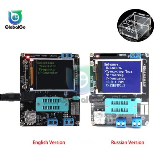 GM328A GM328B Transistor Tester Diode Capacitance ESR Voltage Frequency Meter PWM Square Wave Signal Generator with Case