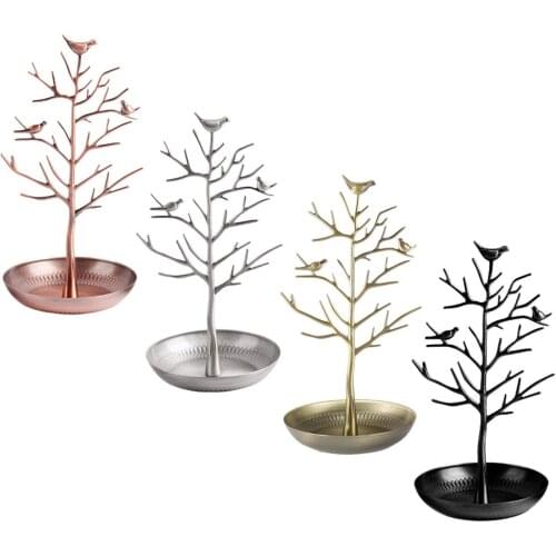 Jewelry Tree Necklace Earring Holder Modern Cute Bird Tree Jewelry Stand for Women Girls Teen Gift