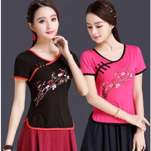 Vintage Chinese Traditional Cotton Linen Blouse Summer Sexy Shirt Novelty Chinese Style Clothing Women Tops Plus Size 3XL 4XL