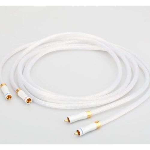 1pair 5N Silver plated OCC RCA cable Analog cable RCA audio cable Silver plated