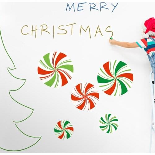 12 Pcs Round Candy Christmas Decoration Wall Stickers Floor Sticker Living room Decor Home Decoration Accessories
