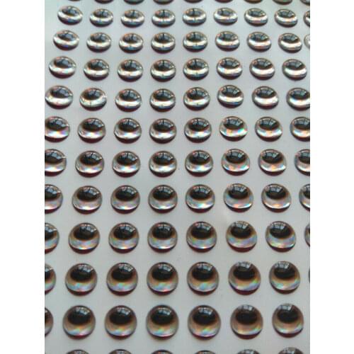 3mm 4mm 5mm 6mm 7mm 8mm 9mm 10mm 12mm Oval Shaped Pupil Silver 3D Holographic Lure Eyes with Eyebrow Crankbaits Fly Tying Jigs