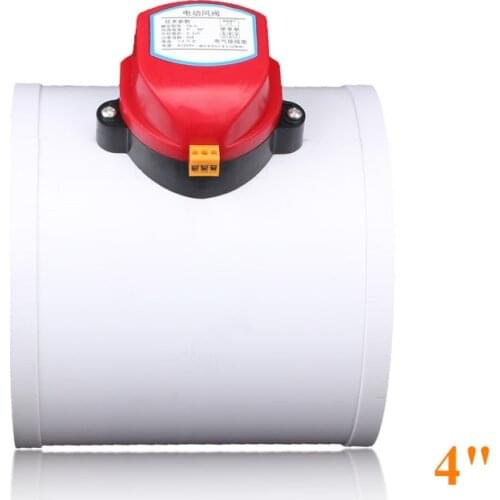 4 inch Plastic air damper valve HVAC electric air duct motorized damper for ventilation pipe valve 220V 12V 24V 110mm