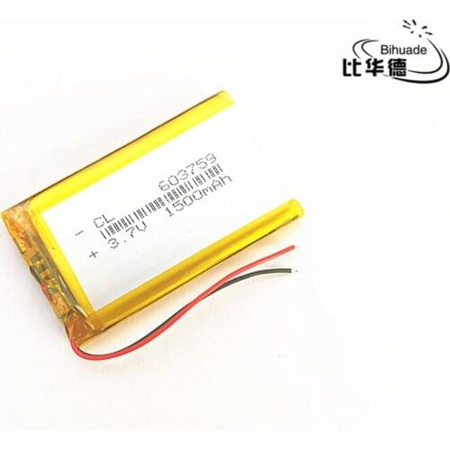 5pcs 3.7V,1500mAH,603759 Polymer lithium ion / Li-ion battery for TOY,POWER BANK,GPS,mp3,mp4,cell phone,speaker