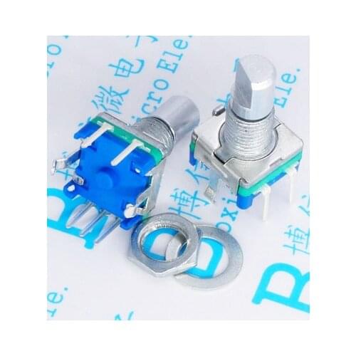 5pcs/lot Half axis rotary encoder,handle length 20mm code switch/ EC11 / digital potentiometer with switch 5Pin In Stock