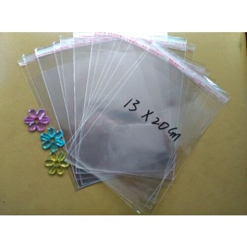 500PCS 13*20cm Clear Resealable Cellophane/BOPP/Poly Bags Transparent Opp Bag Packing Plastic Bags Self Adhesive Seal for gift