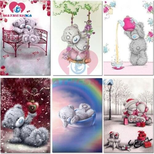 5d diamond painting full drill square cartoon bear pictures of rhinestones diamond mosaic paintings from crystals home decor
