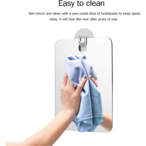 Acrylic Anti-fog Mirror Bathroom Tools Shower Shaving Hanging Mirror Toilet Travel Accessories With Wall Suction Men And Women