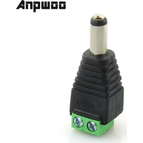 ANPWOO 10x DC Male 2.1x5.5mm Power Jack Plug Adapter Connector for CCTV Camera