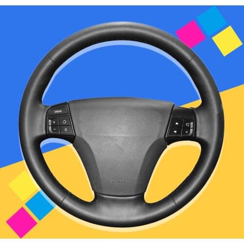 Auto Braid On The Steering Wheel Covers for Volvo S40 2006-2012 V50 2005-2011 DIY Interior Accessories Car Car-styling Braiding