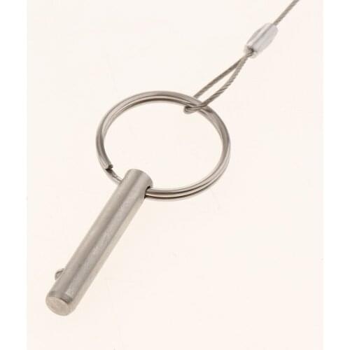 Stainless Steel Bimini Top Ball Pins with Lanyard Dia 0.24inch,Length 1.57inch,Lanyard length 9.84inch