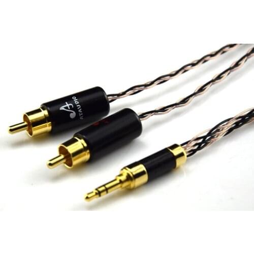 Quality Audio Line Hi-Fi 3.5mm to 2 RCA Cable Copper and Silver 3.5 Jack to RCA Cable