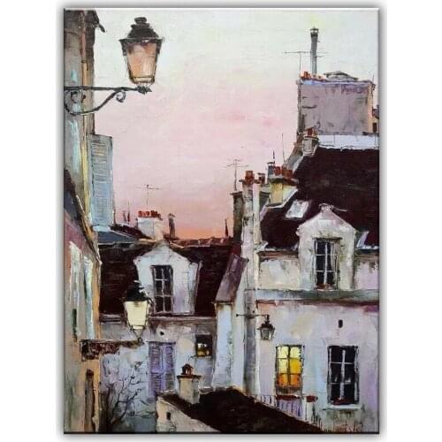 Oil painting 100% hand painted Home decoration high quality landscape knife painting pictures DM16062903