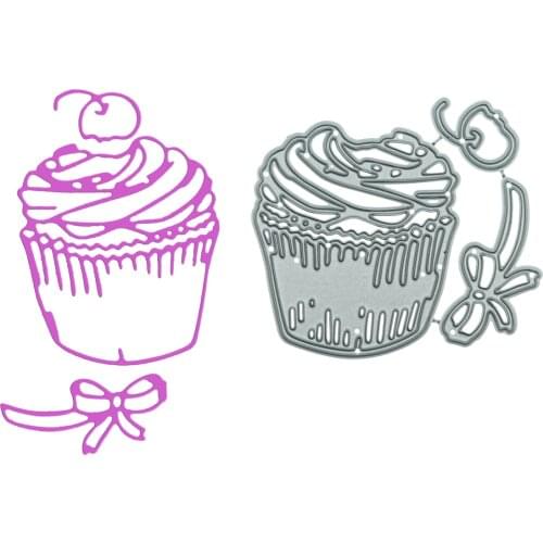 Metal Cutting Dies For Scrapbooking Cherry Cupcake Pattern Mold DIY Invitation Card Decorating Craft Paper Cutter Mold