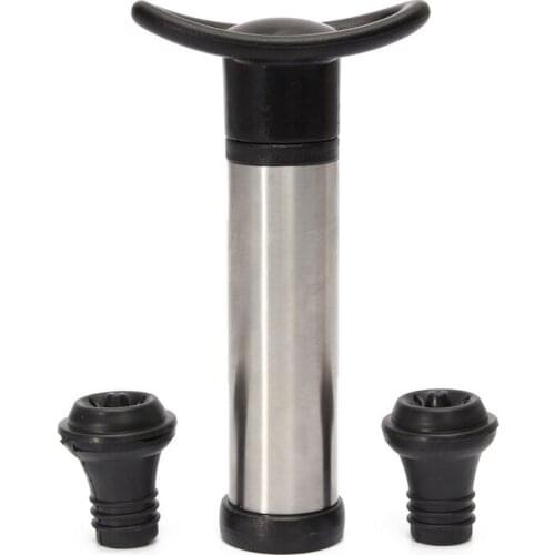 Reusable Silicone Wine Bottle Sealer Vacuum Wine Pump with 2 Stoppers Sealing Preserver Drinks Bottle Hat Caps Wine Stoppers