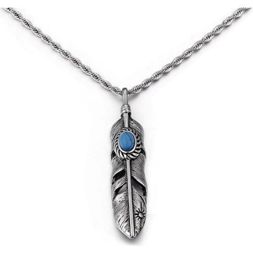Fashion trend personality retro feather casual pendant