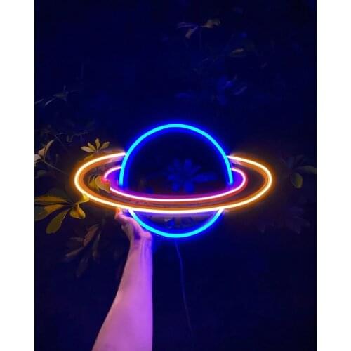 Saturn planet NEON SIGN | Led Flex Neon; Home Interior Decor; Custom Design for bedroom; Wall Neon Sign; High Quality Handmade L