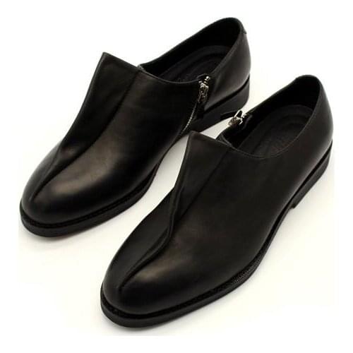 New genuine leather zip casual shoes for men handmade Nubuck Leather fashion solid black men shoes