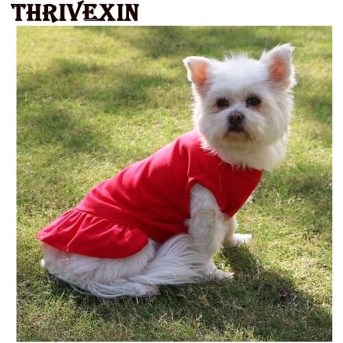 New Spring and Summer New Puppy Clothes Solid Color Dog Princess Dress Hem Mini Skirt Cat and Dog T-shirt Skirt Dog Dress