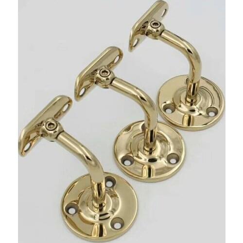 Freeshipping Gold Color Stainless Steel Handrail Wall Bracket Square Slim for Stair Systems