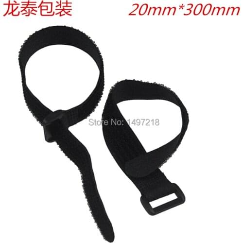 Practical 25pcs/lot 2*30cm reusable cable tie nylon straps with plastic buckle Hook and Loop Magic Tape Free shipping