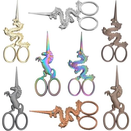Vintage Unicorn Scissors European Retro Tailor Scissors Cross Stitch Thread Embroidery Scissor Sewing For Handicraft DIY Sewing