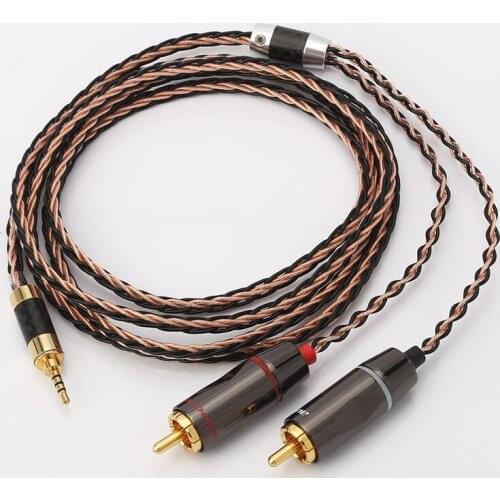 High Quality Audiocrast Hifi 2.5mm TRRS Balanced to 2 RCA Male Cable For Astell&Kern AK100II,AK120II,AK240, AK380,AK320,DP-X1