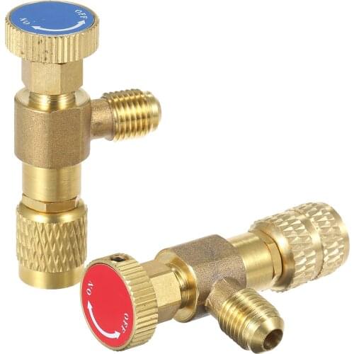 R12 R410 Refrigerant Charging Valve, Air Conditioning Refrigerant Liquid Safety Valve Copper Flow Control Valves Copper
