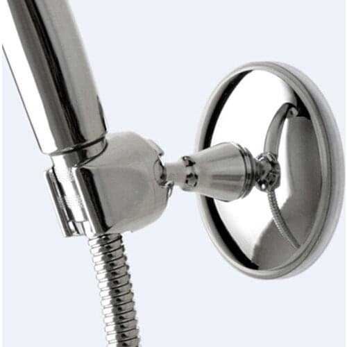 ZhangJi Portable Plastic Bathroom Shower head Holder Chromeplate Abs Suction Cup No Drill Shower Holder Shower Bracket