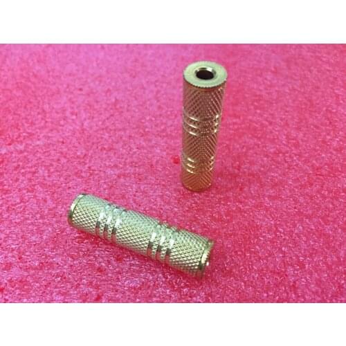 10Pcs 3.5mm Female to 3.5 mm Female F/F Audio Adapter Coupler Metal Gold Plated Connector