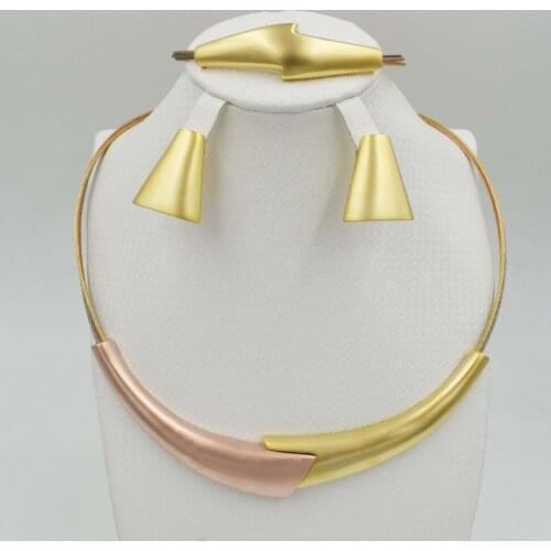 2020 New design Fashion Dubai Jewelry Set 3Color Nigerian Wedding African Beads Jewelry Parure Bijoux