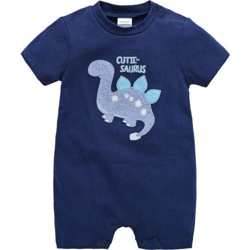 2021 Summer New Baby Boy Romper ropa bebe Short Sleeve Cartoon Print One Piece Clothes 0-12M Newborn Girls Jumpsuit