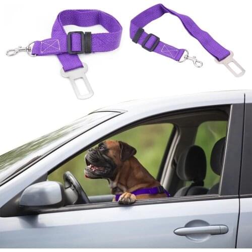 2021 New Qualified Pet Cat Dog Safety Vehicle Car Puppy Seat Belt mascotas dog Seatbelt Harness Lead Clip Up to 72cm