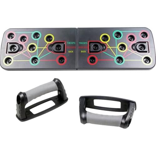 9 in 1 Push Up Board with Instruction Print Body Building Fitness Exercise Tools Men Women Push-up Stands Non-slip Grip