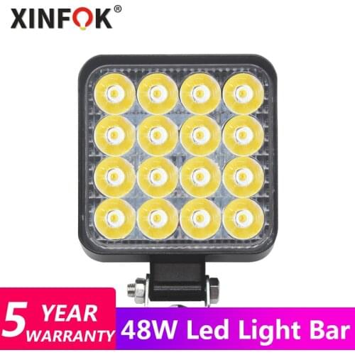 Car LED Work Light Superbright Spotlights 48 Watts DC 12/ 24 Volts 6500K White Spot for FSO Universal Truck Auto Bulbs