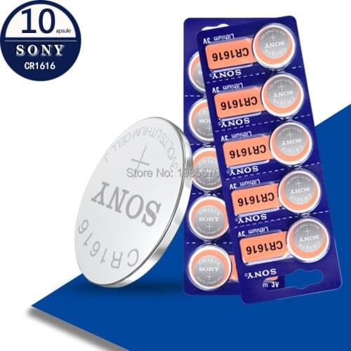 10pcs For Sony CR1616 Button Batteries DL1616 ECR1616 LM1616 Cell Coin Lithium Battery 3V EE6221 For Watch Electronic Toy Remote