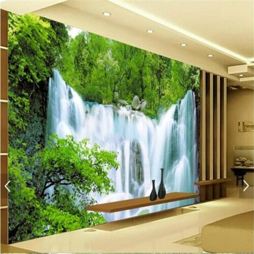 Beibehang custom wallpapers 3d luxury quality high-definition water landscape background waterfall hotel home decoration murals