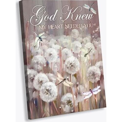 White Dandelion Canvas Vintage Rustic Landscape Dragonfly Painting Room Poster Print Printing Home Decor For Office Room Bedroom